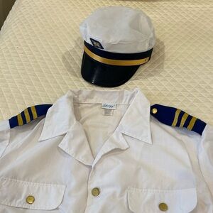 Halloween Costume Ship Yacht Captain Men's Shirt and Hat Size XL